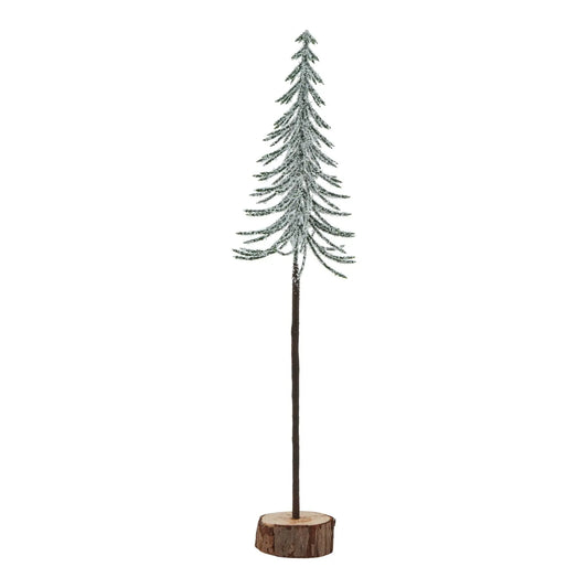 Large Snowy Spindle Tree In Wood Log Makur Interior