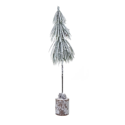 Small Snowy Tree In Wood Log Makur Interior