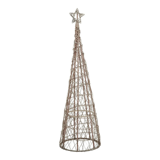 Large LED Wicker Christmas Tree With Star Makur Interior