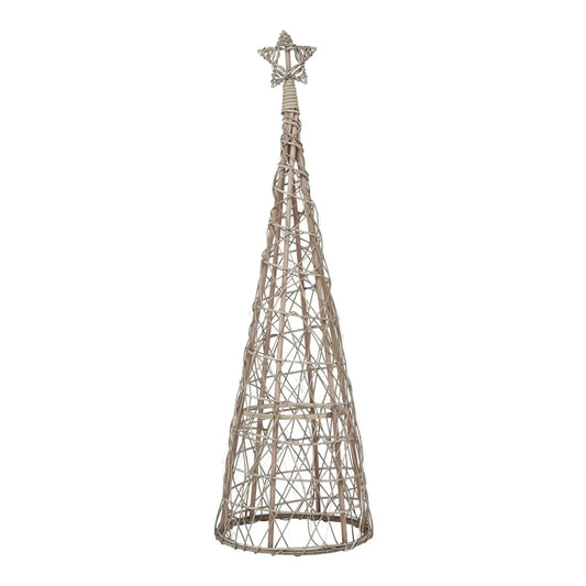 LED Wicker Christmas Tree With Star Makur Interior