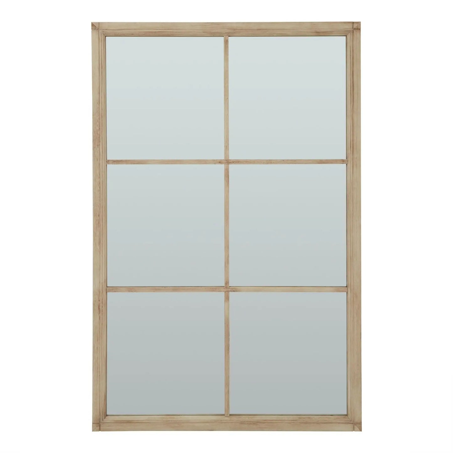 Washed Wood XL Window Mirror Makur Interior