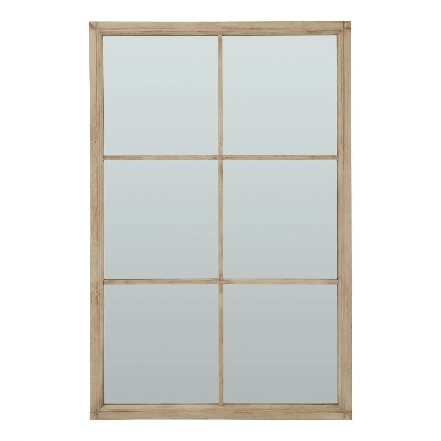 Washed Wood XL Window Mirror Makur Interior