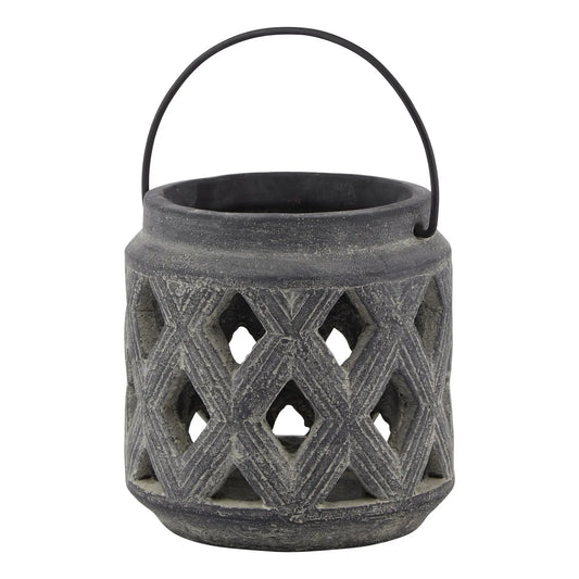 Amalfi Grey Lattice Lantern Makur Interior