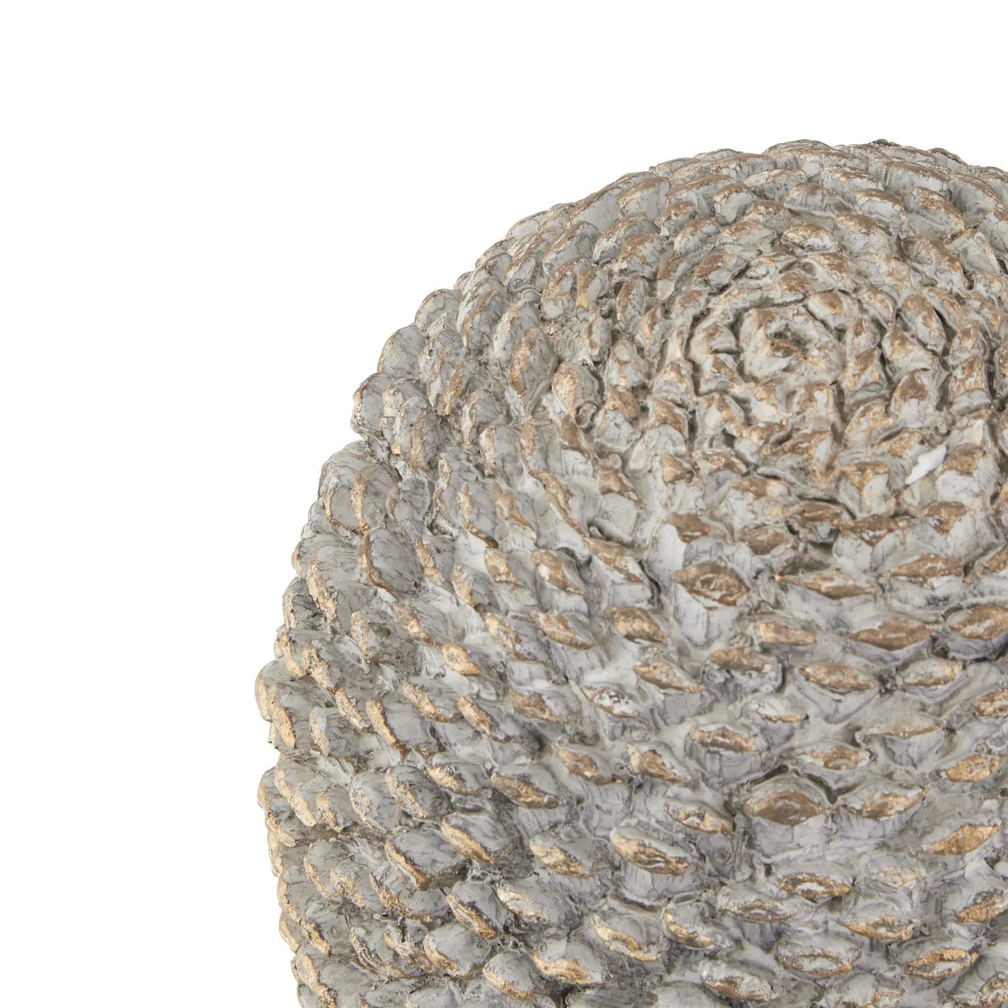 Stone Effect Pinecone Ornament With Gold Accents