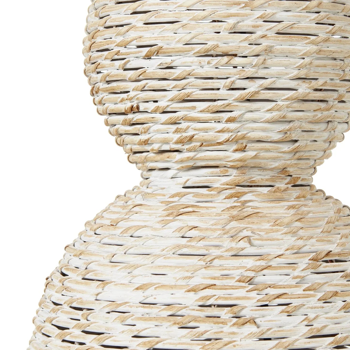 White Wash Wicker Globe Table Lamp With Linen Shade Makur Interior