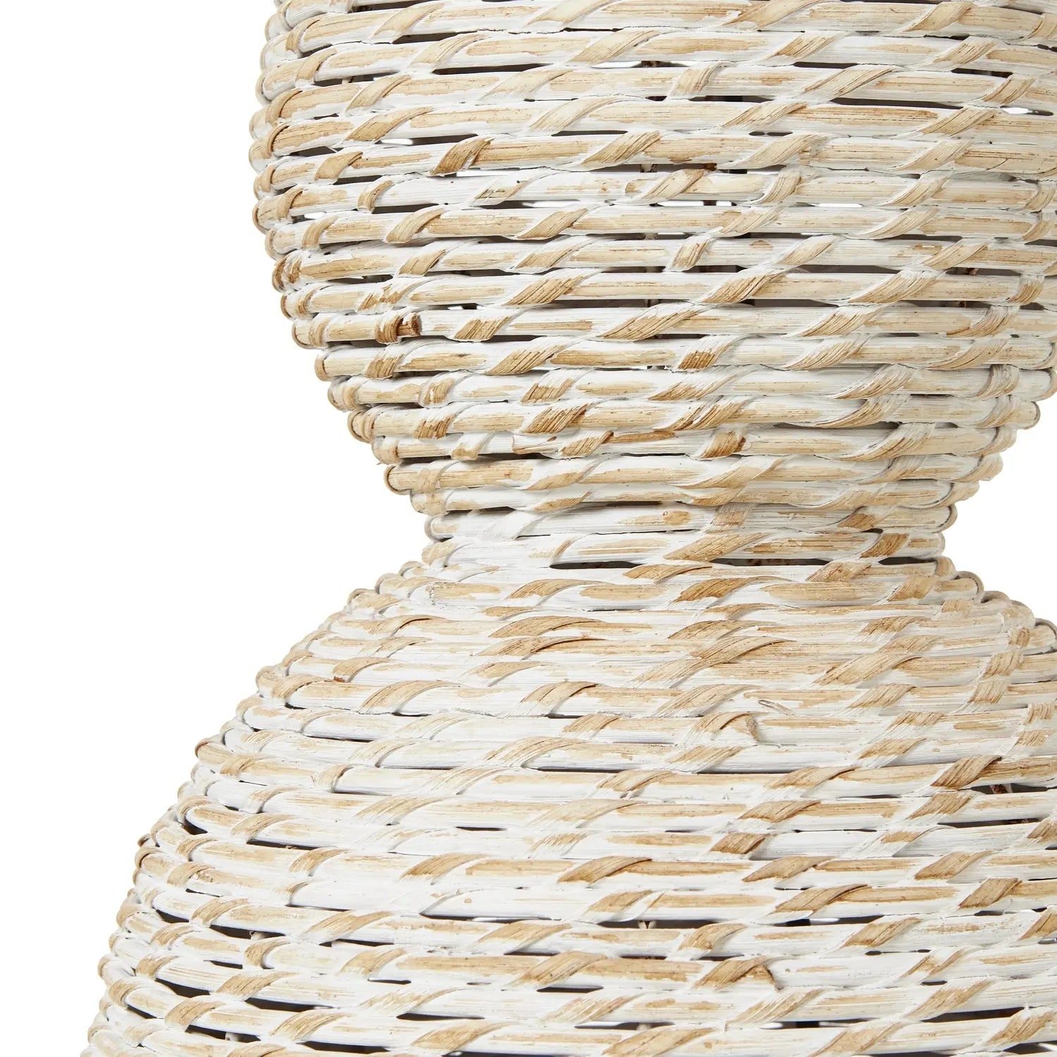 White Wash Wicker Globe Table Lamp With Linen Shade Makur Interior