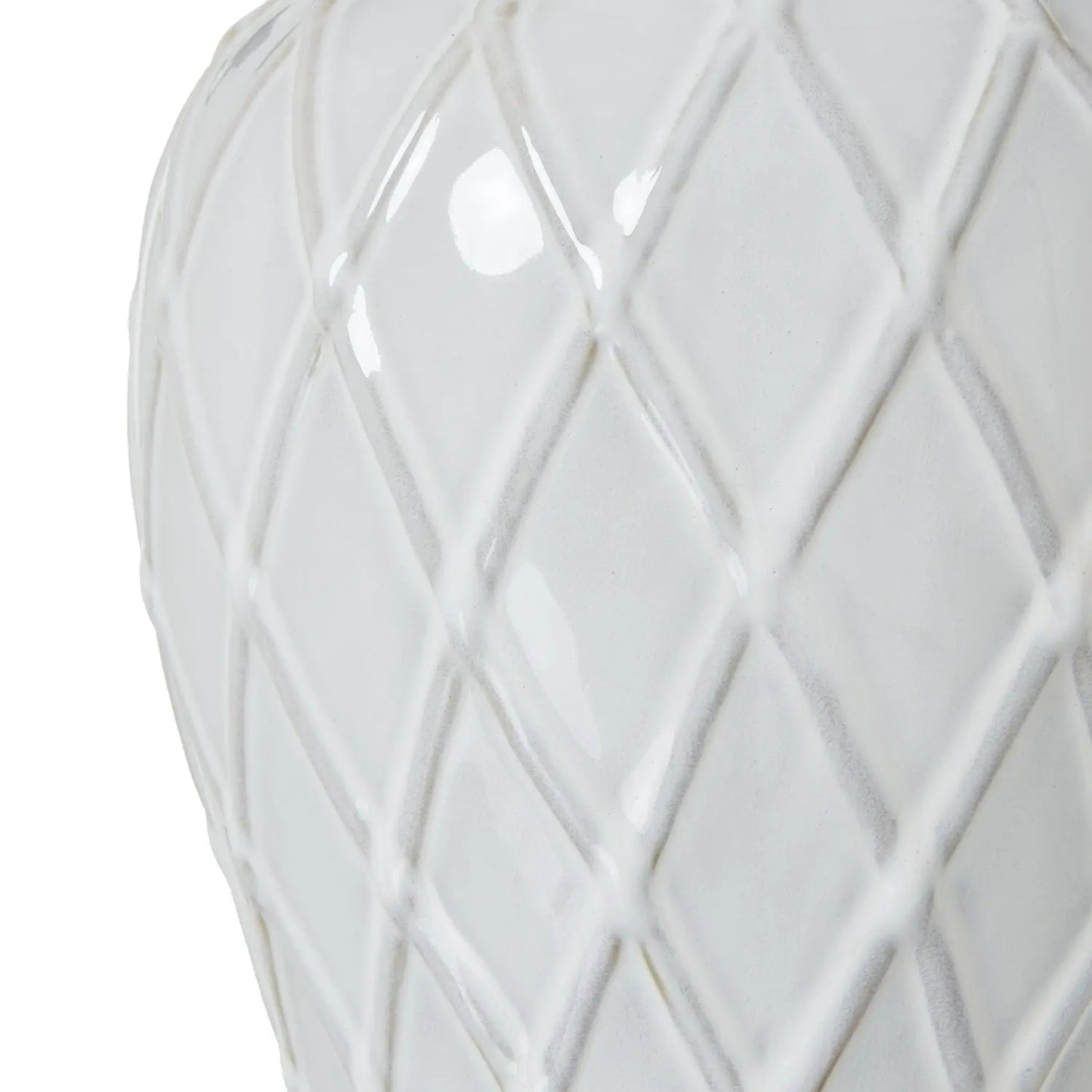 White Ceramic Ginger Jar Lamp With Linen Shade Makur Interior