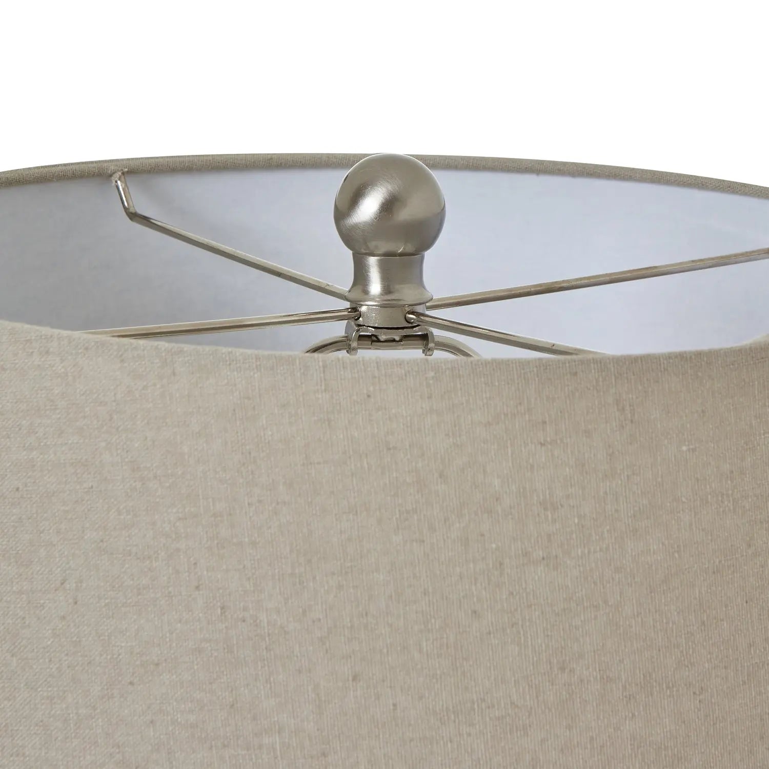 White Ceramic Pot Lamp With Linen Shade Makur Interior