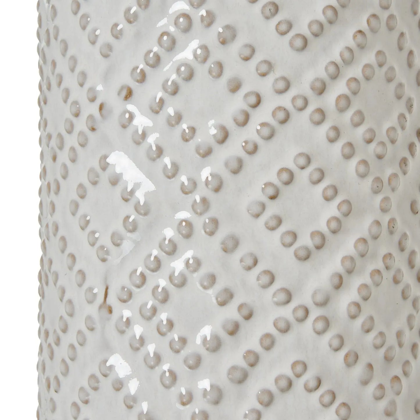 White Beaded Ceramic Lamp With Linen Shade Makur Interior