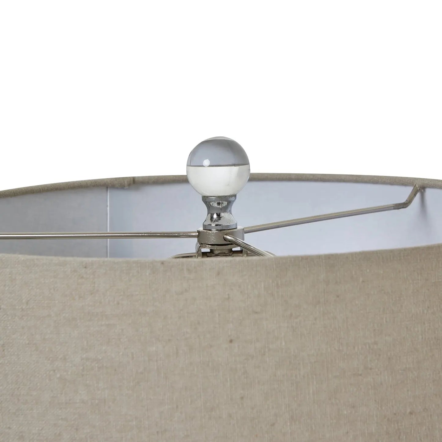 Grey Glass Table Lamp With Linen Shade Makur Interior
