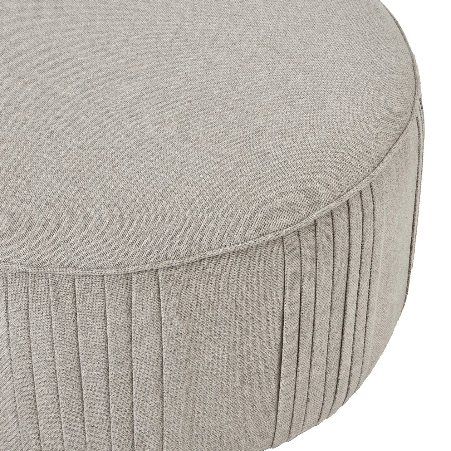 Lily Swivel Ottoman In Oatmeal Twill Makur Interior