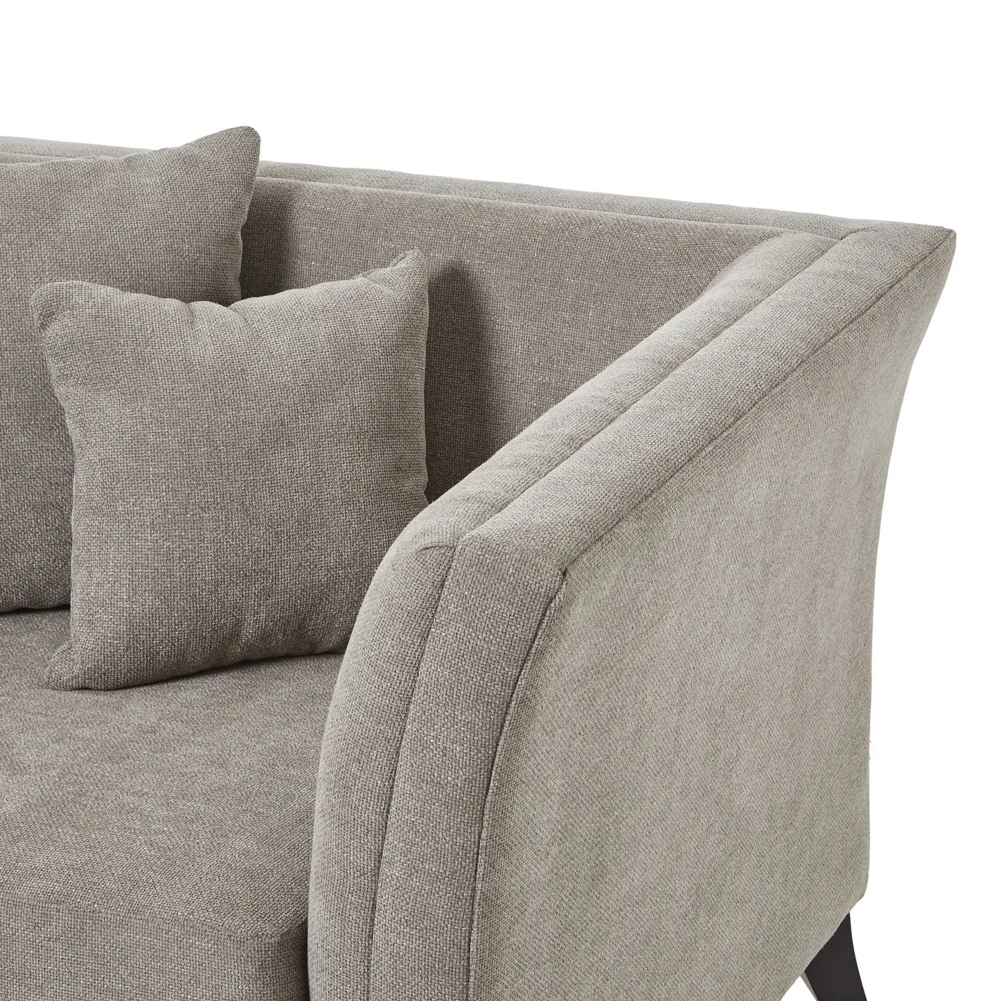 Vesper Taupe Cushion Back Snuggle Chair Makur Interior