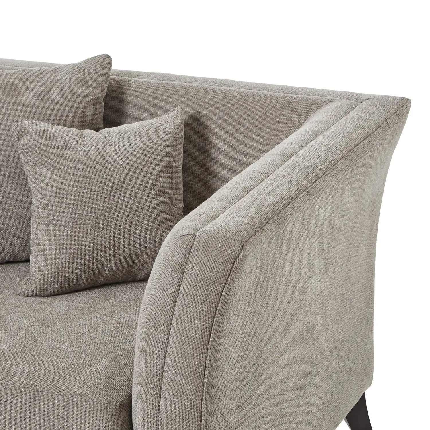 Vesper Taupe Cushion Back Snuggle Chair Makur Interior