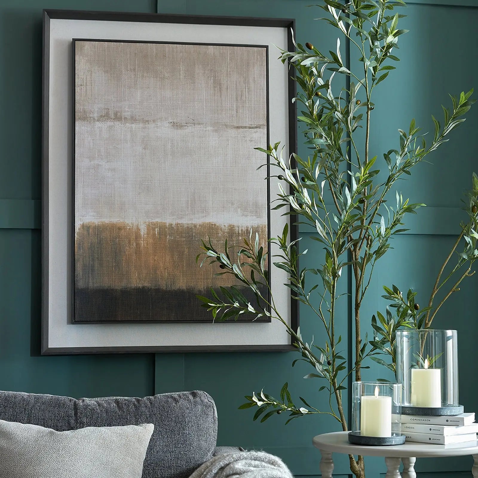 Extra Large Moderno Painting On Linen Mounted In Frame Makur Interior