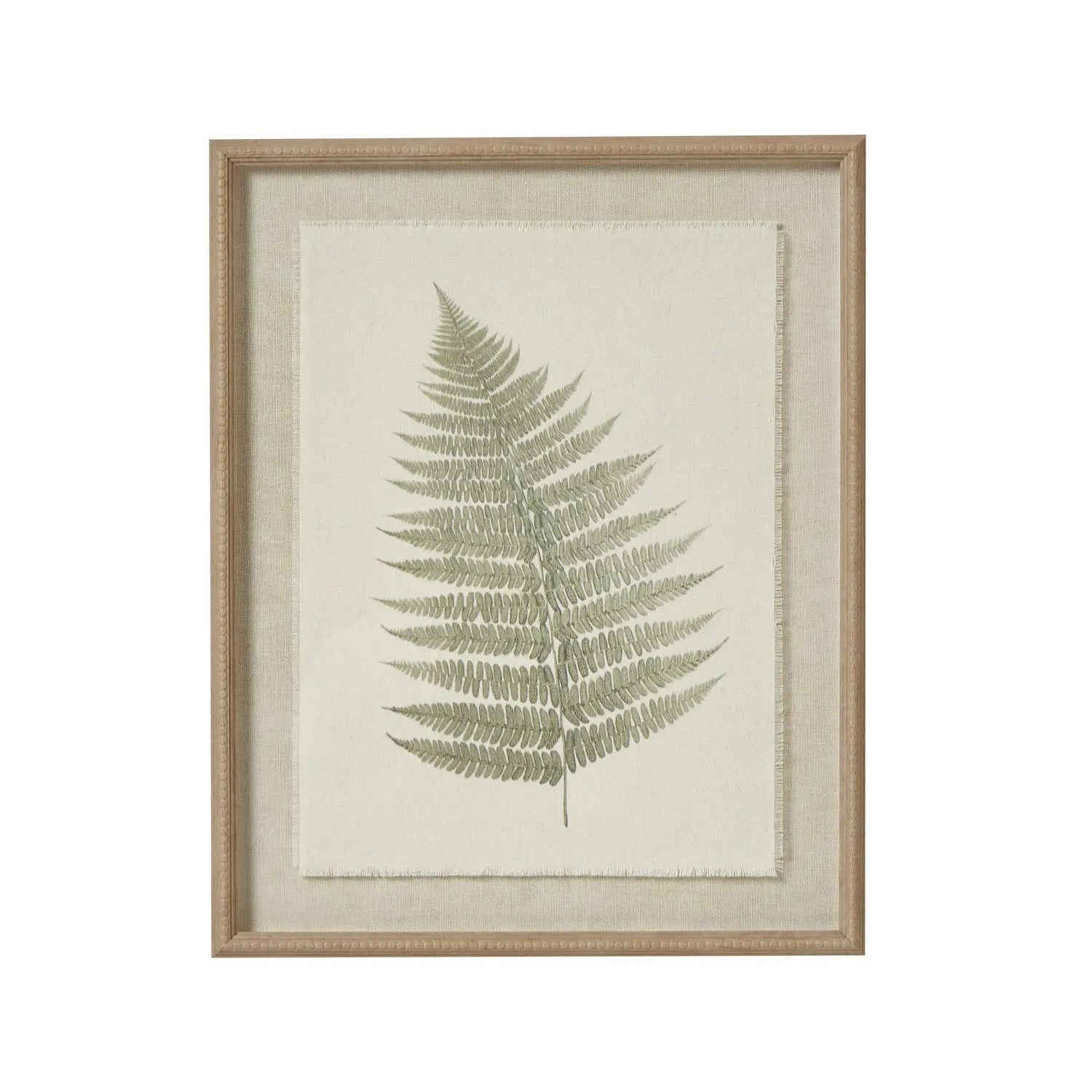 Bracken Art On Texture-Torn Paper With Beaded Frame Makur Interior