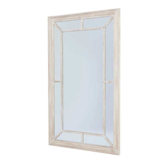 Washed Wood Framed Window Mirror