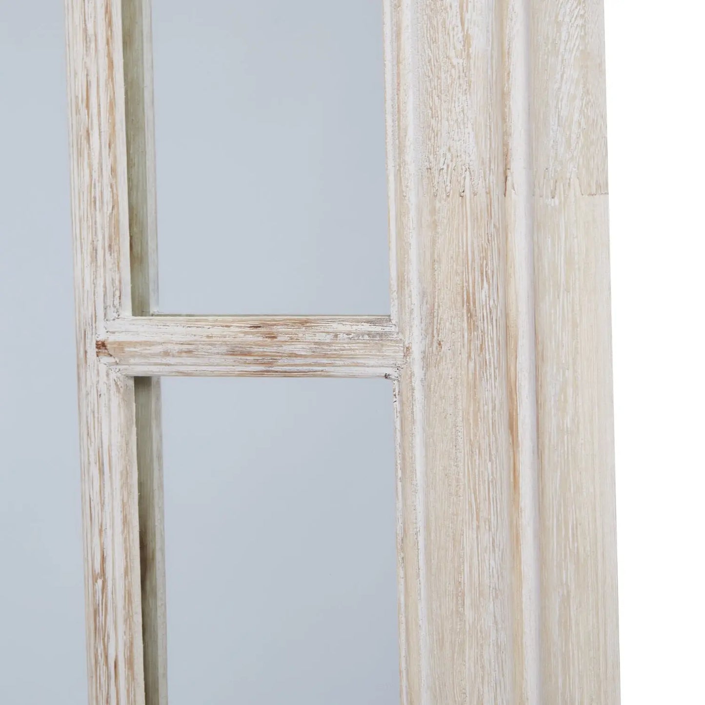 Washed Wood Framed Window Mirror Makur Interior