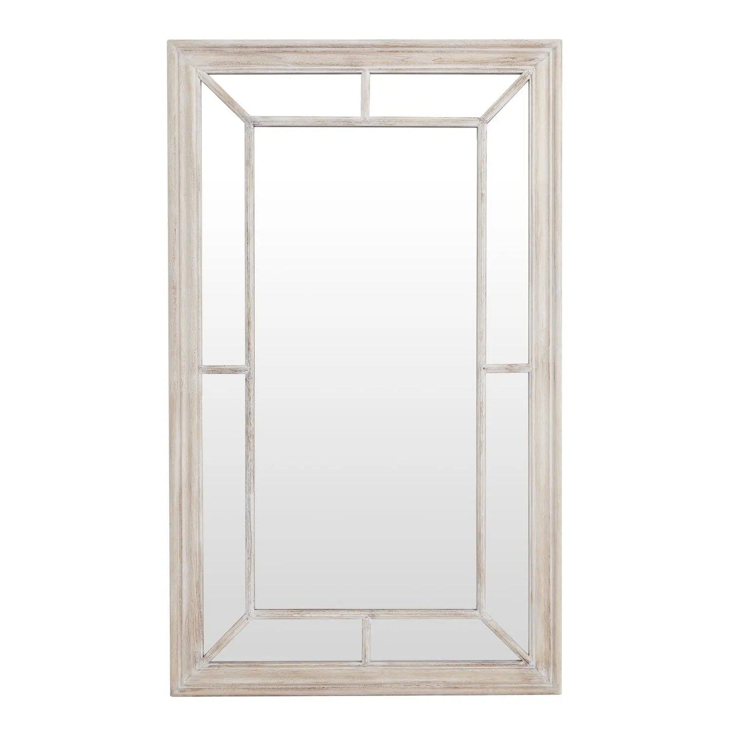 Washed Wood Framed Window Mirror Makur Interior