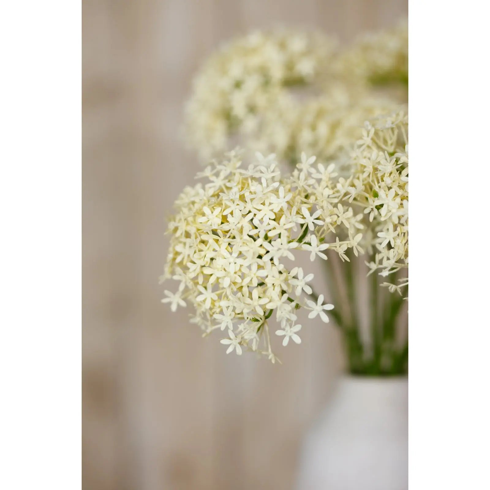 Three Head Cream Allium Spray Makur Interior