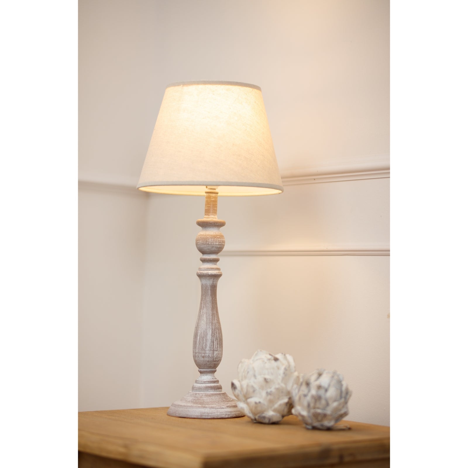 Dunum Column Table Lamp With Linen Shade Makur Interior