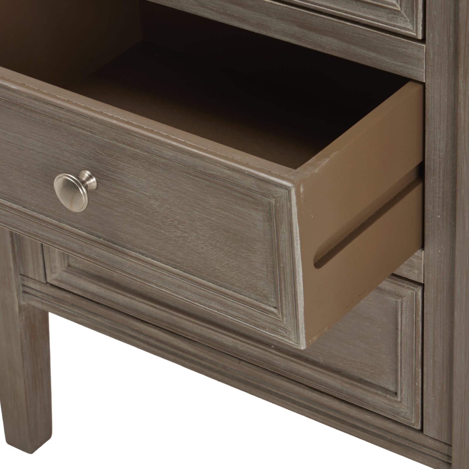 The Serene Collection Three Drawer Bedside Table Makur Interior