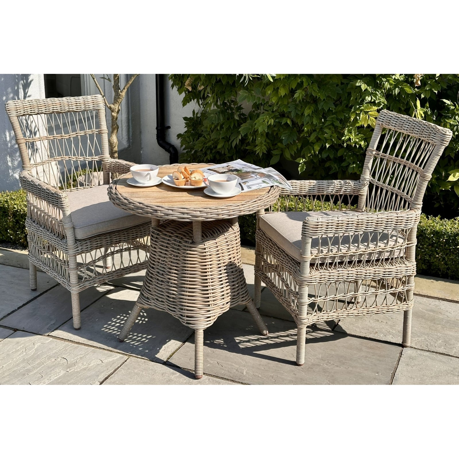 Amalfi Collection Outdoor Bistro Table With Wood Top Makur Interior