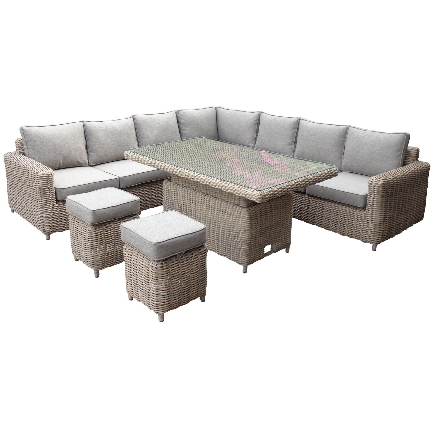 Amalfi Outdoor Large Corner Set With Riser Table + 2 Stools Makur Interior