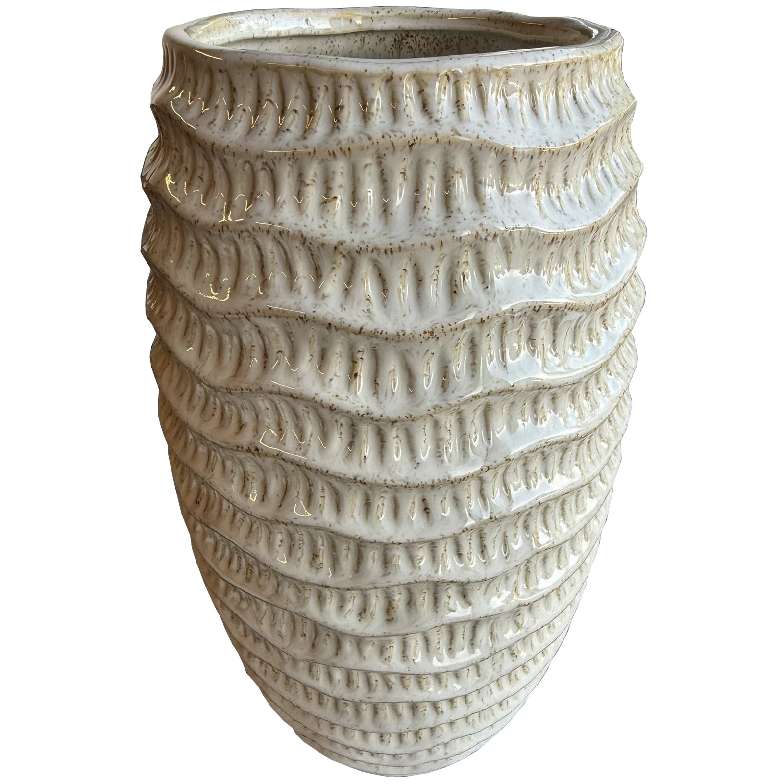 Pallida Tall Ridged Vase Makur Interior
