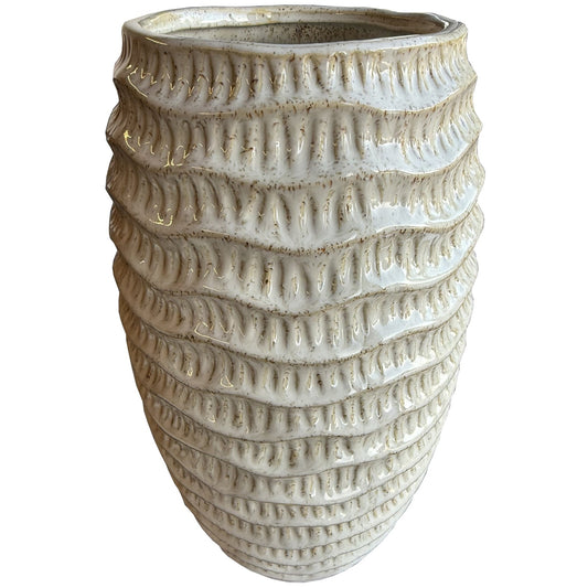 Pallida Tall Ridged Vase Makur Interior