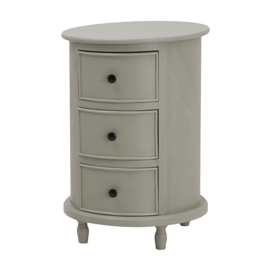 The Camden Collection 3 Drawer Round Side Table Makur Interior