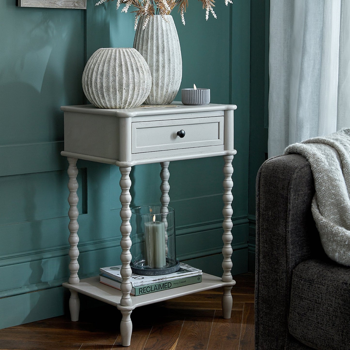 The Camden Collection One Drawer Side Table Makur Interior