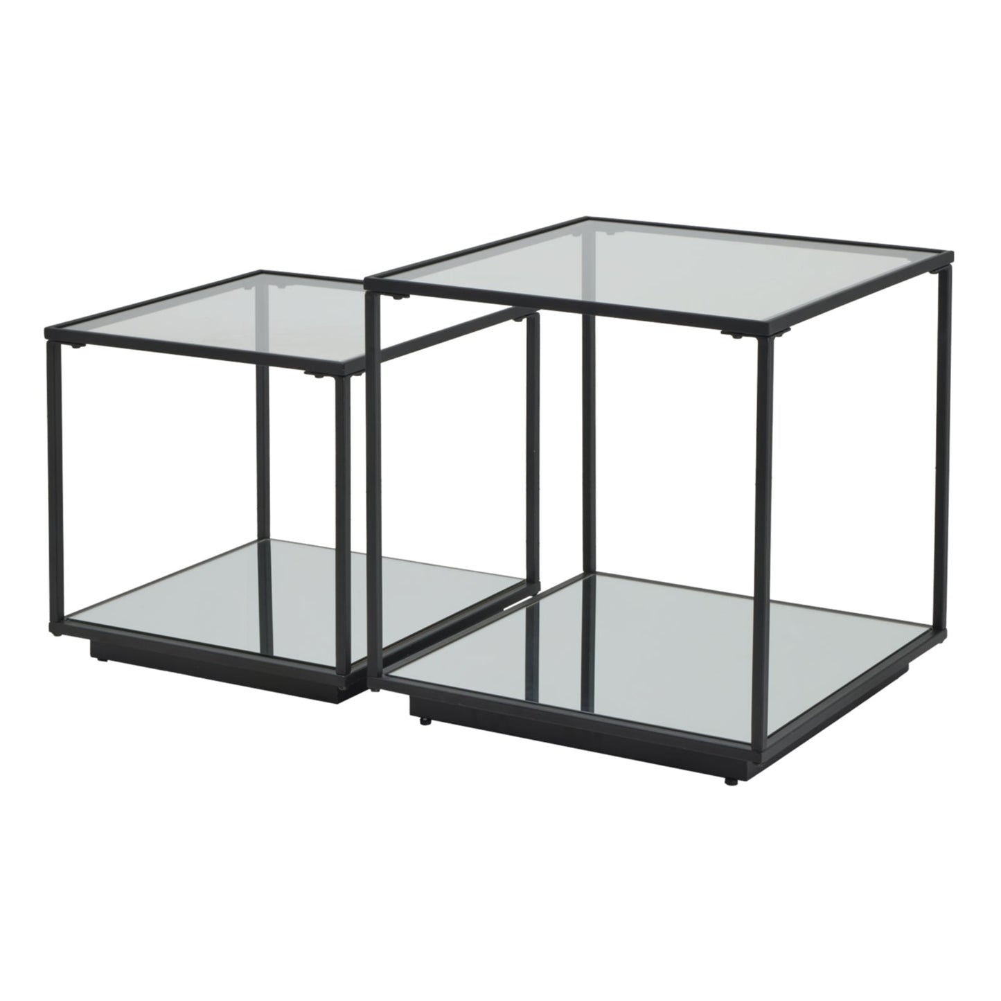Lennox Black Framed Set Of 2 Side Tables Makur Interior