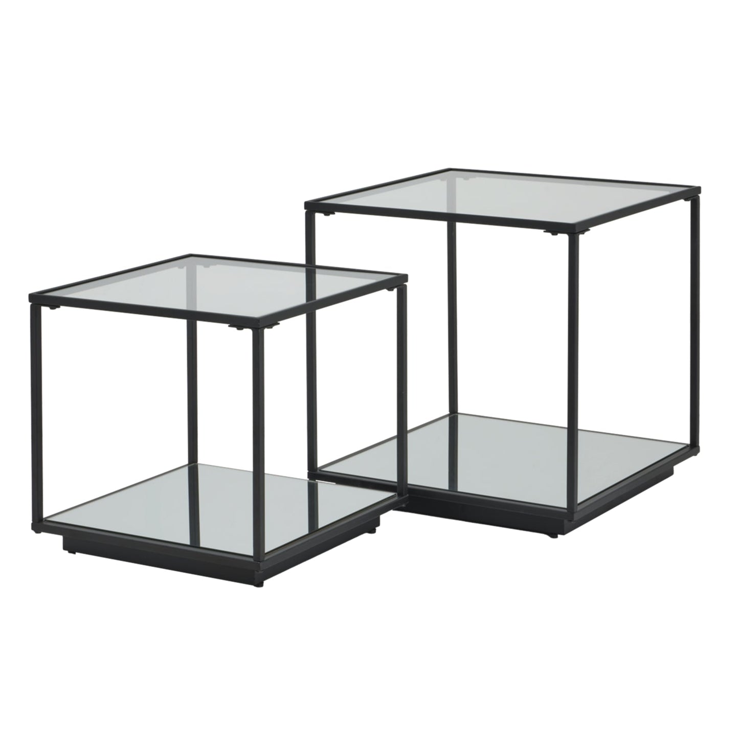 Lennox Black Framed Set Of 2 Side Tables Makur Interior