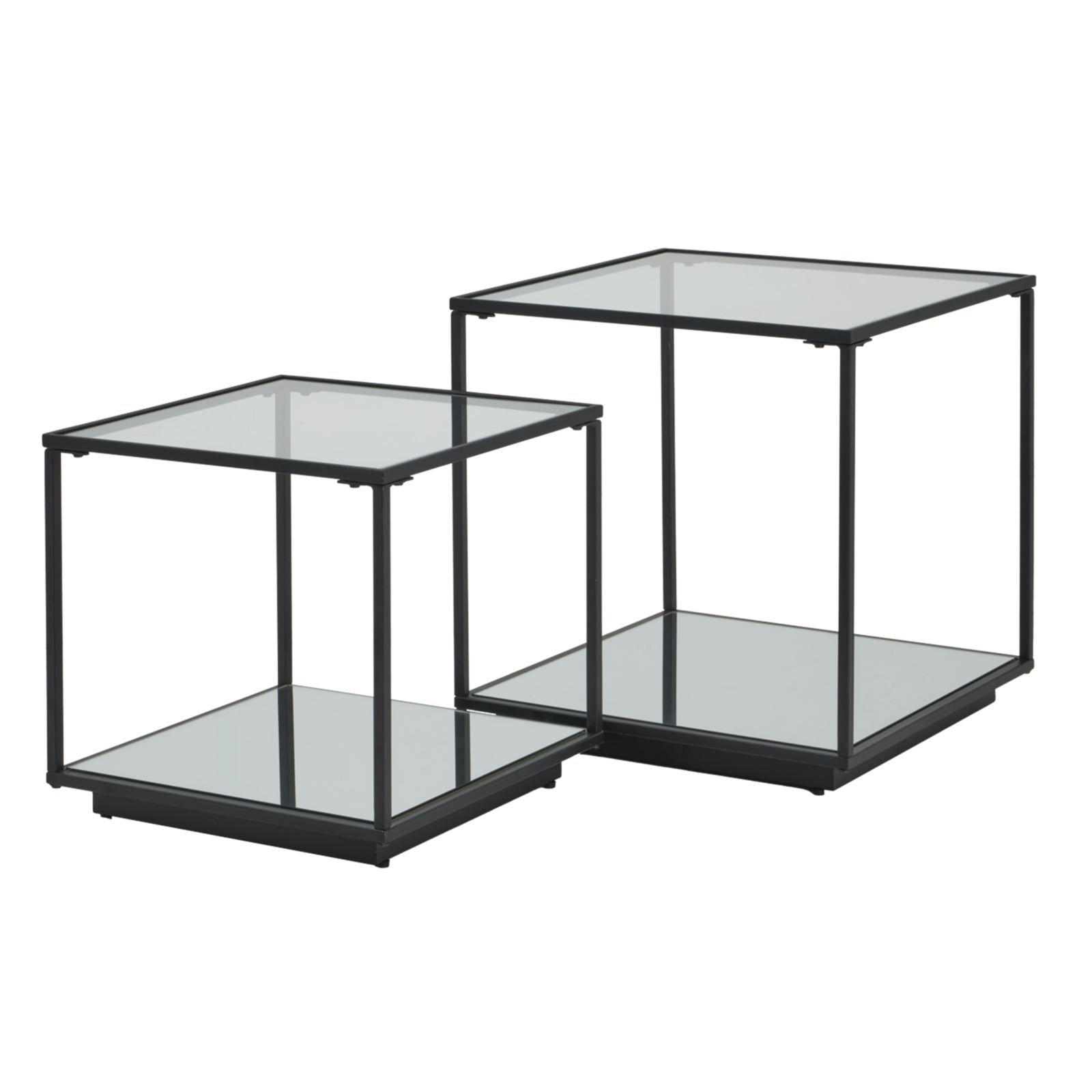 Lennox Black Framed Set Of 2 Side Tables Makur Interior