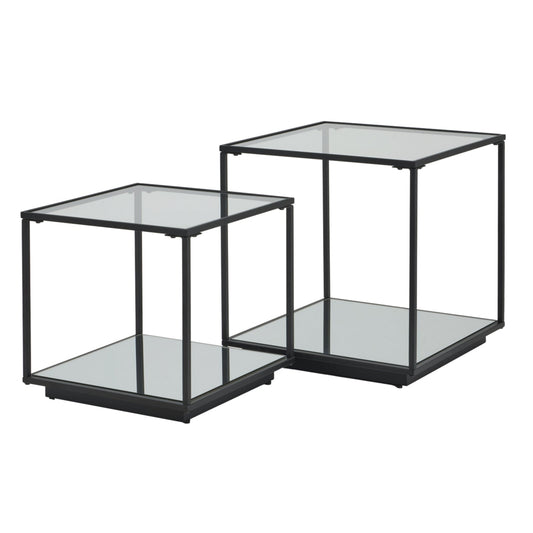 Lennox Black Framed Set Of 2 Side Tables Makur Interior