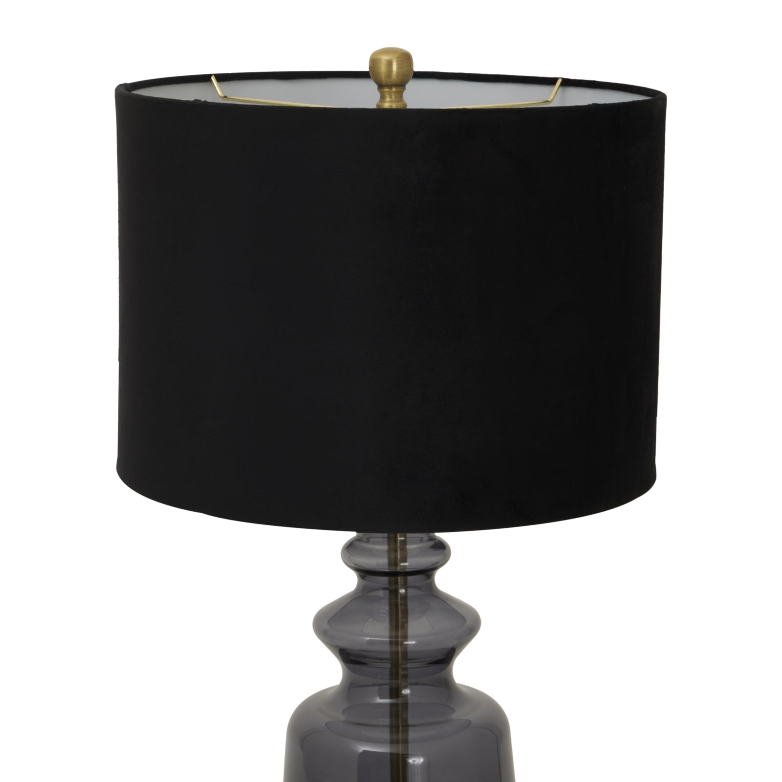 Luxton Glass Urn Lamp With Black Velvet Shade Makur Interior
