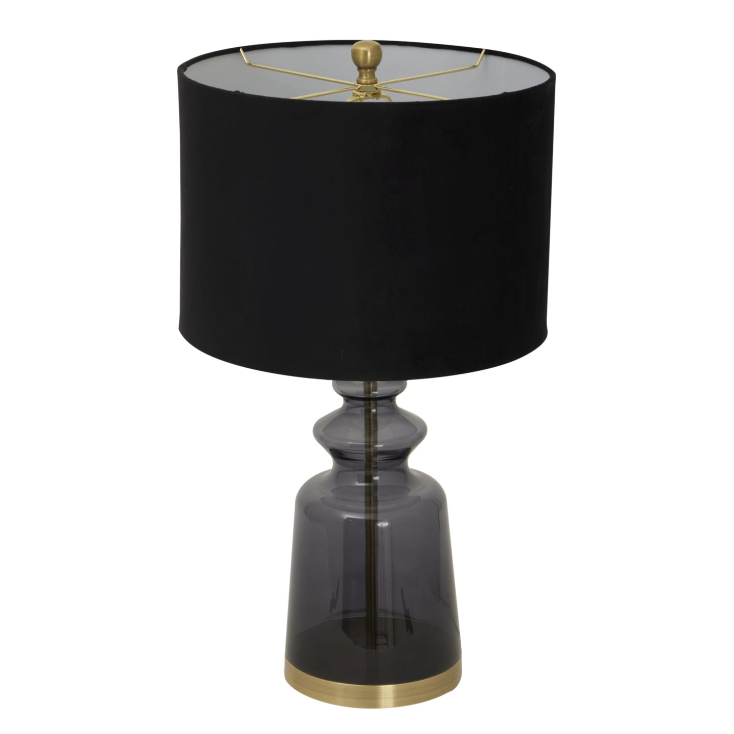 Luxton Glass Urn Lamp With Black Velvet Shade Makur Interior
