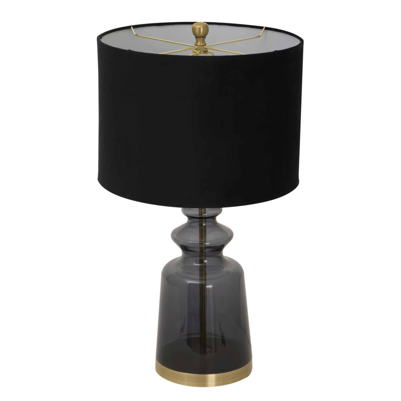 Luxton Glass Urn Lamp With Black Velvet Shade Makur Interior