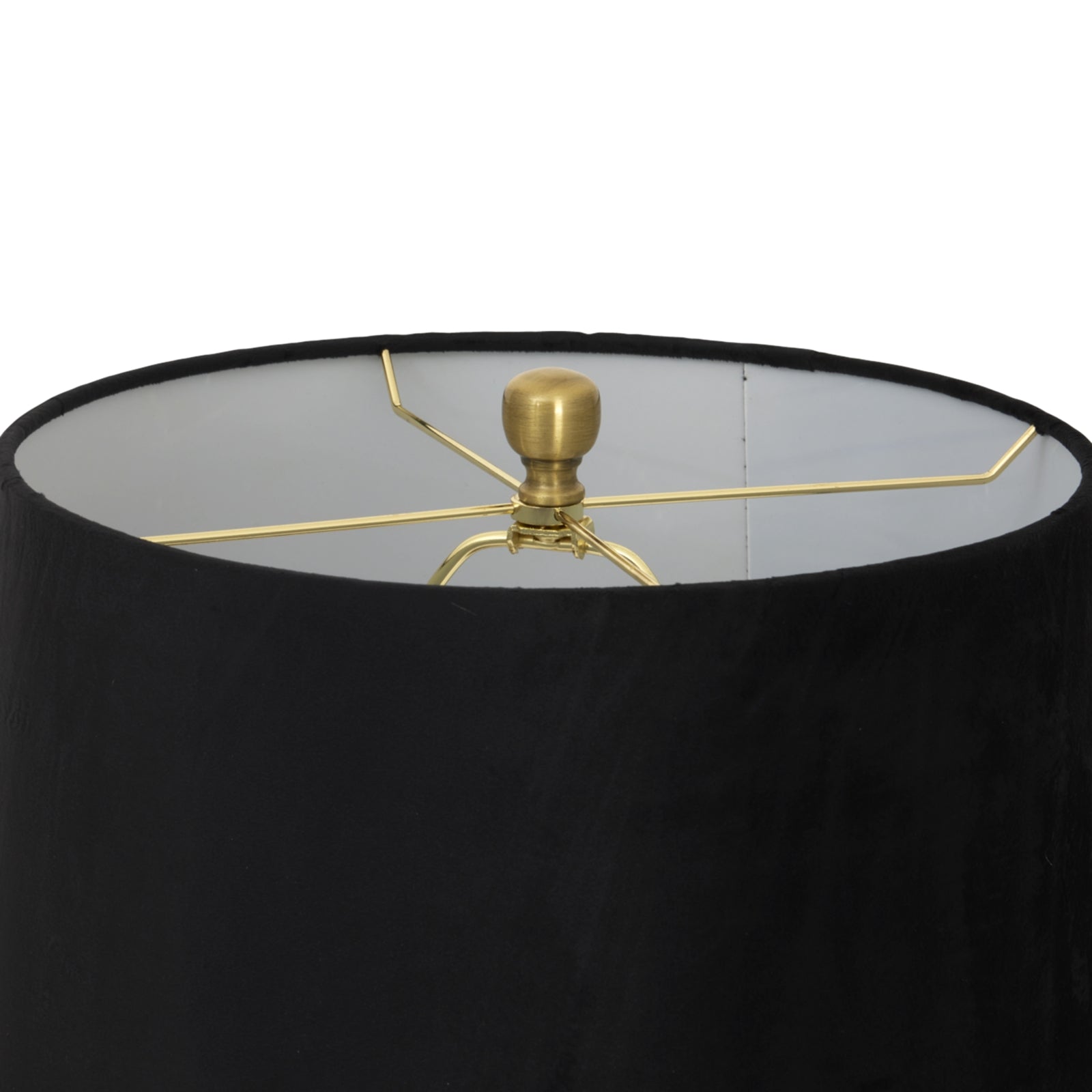 Luxton Glass Fluted Lamp With Black Velvet Shade Makur Interior