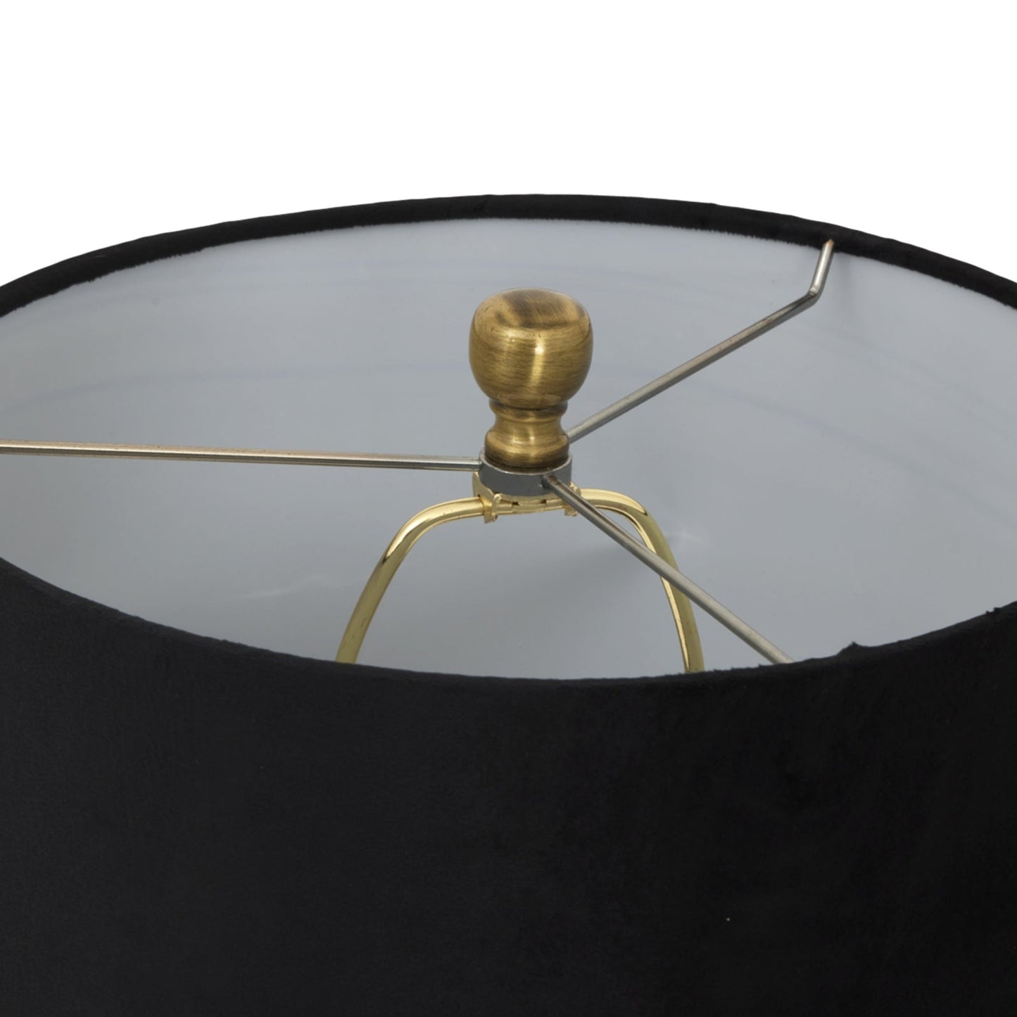 Luxton Glass Ribbed Lamp With Black Velvet Shade Makur Interior