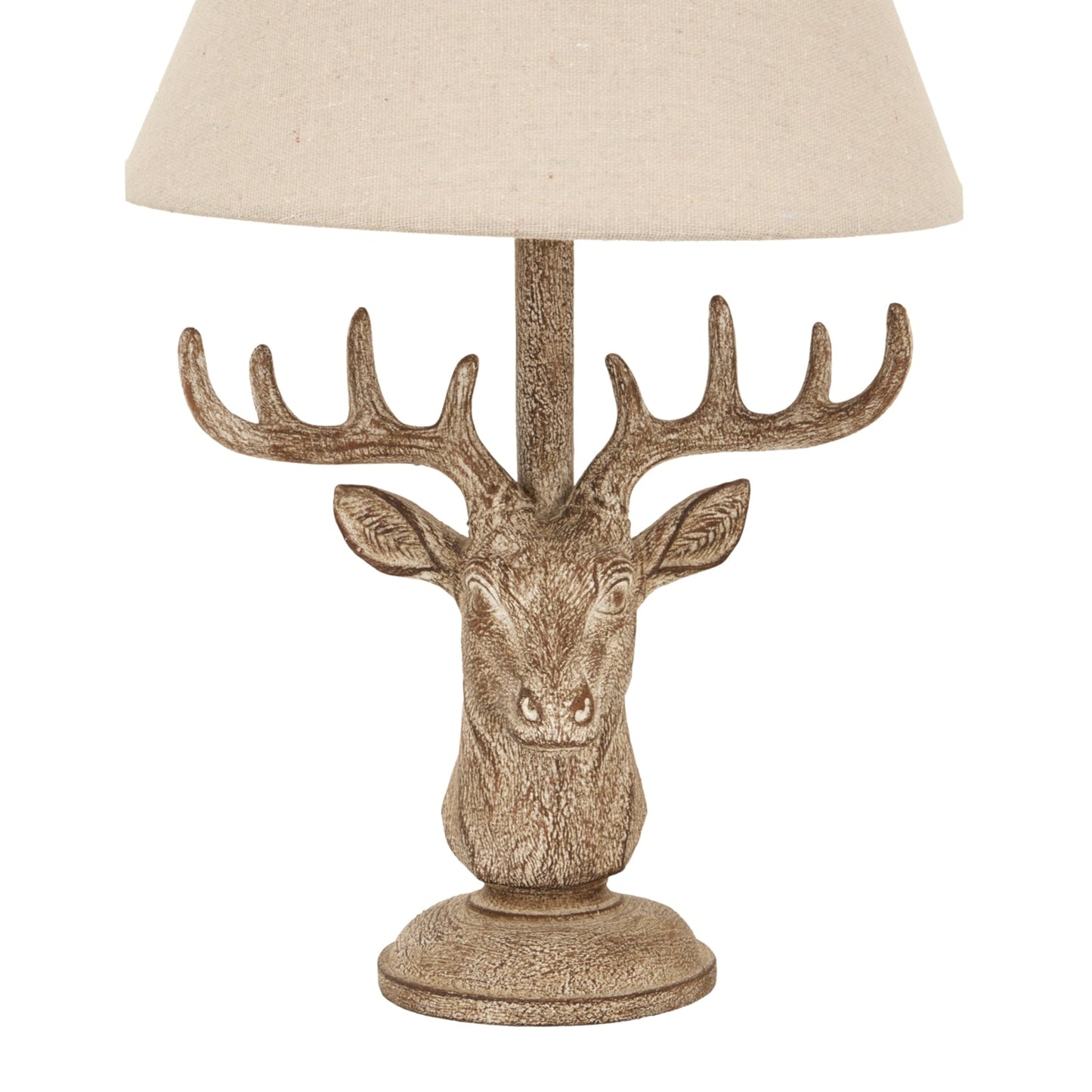 Stonewashed Stag Head Table Lamp With Linen Shade Makur Interior