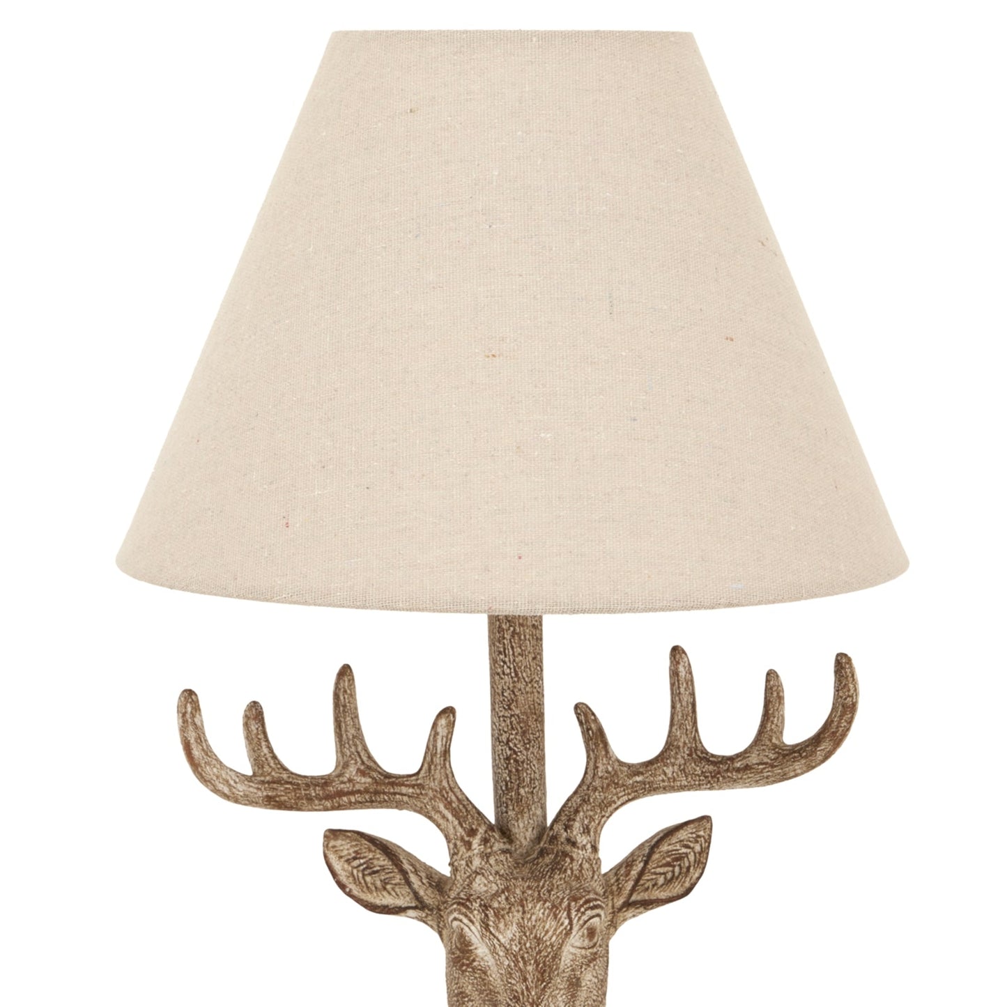 Stonewashed Stag Head Table Lamp With Linen Shade Makur Interior