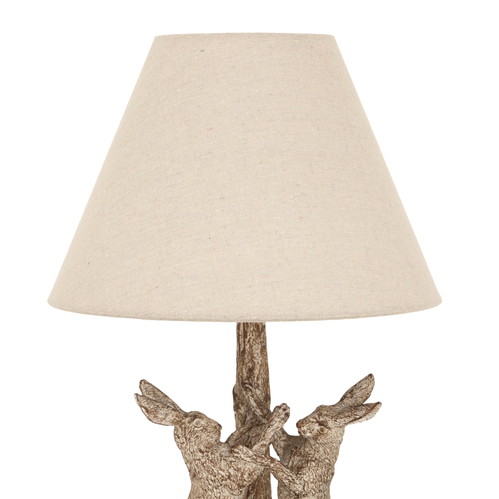 Stonewashed Marching Hares Lamp With Linen Shade Makur Interior