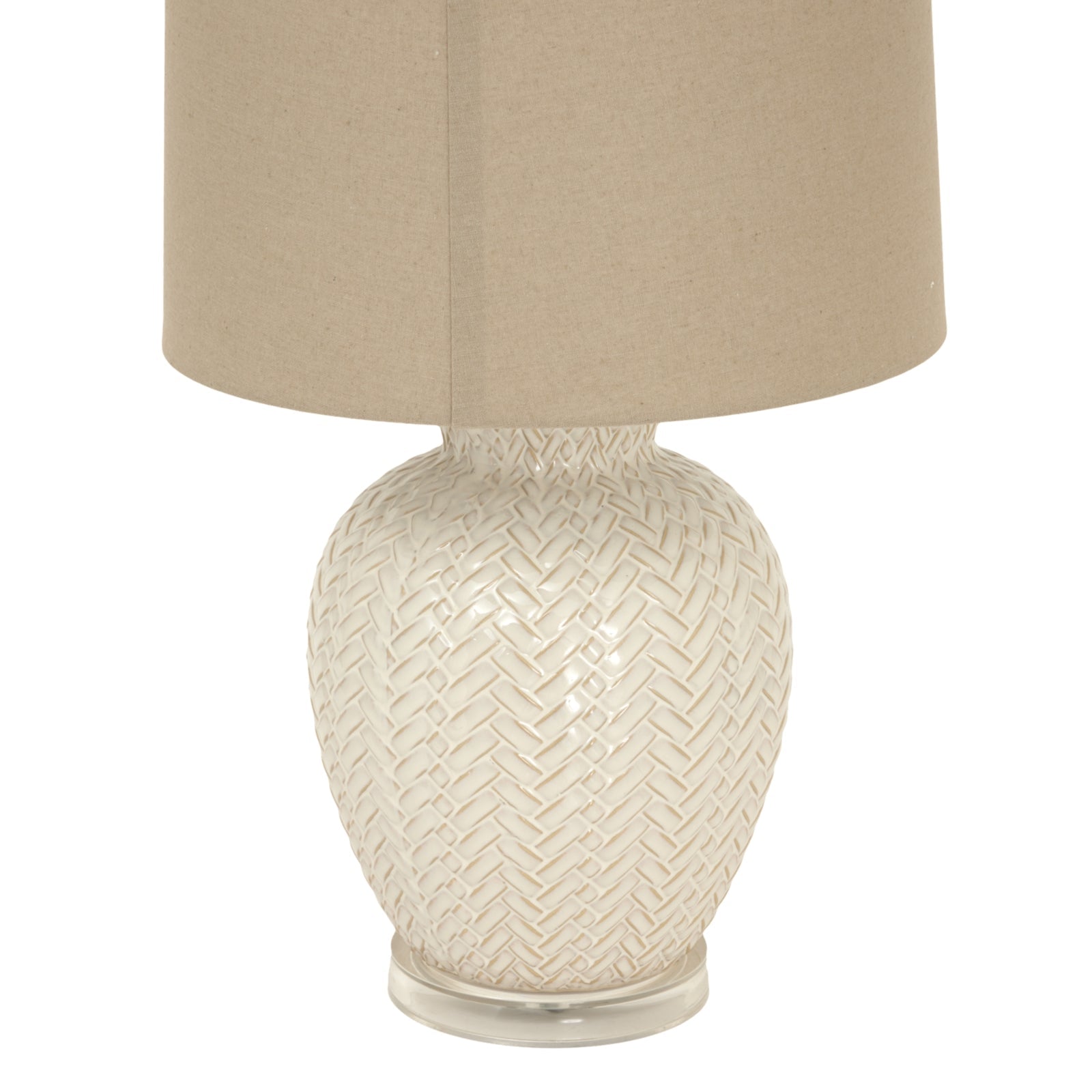 Twill Weave Ceramic Table Lamp With Linen Shade Makur Interior