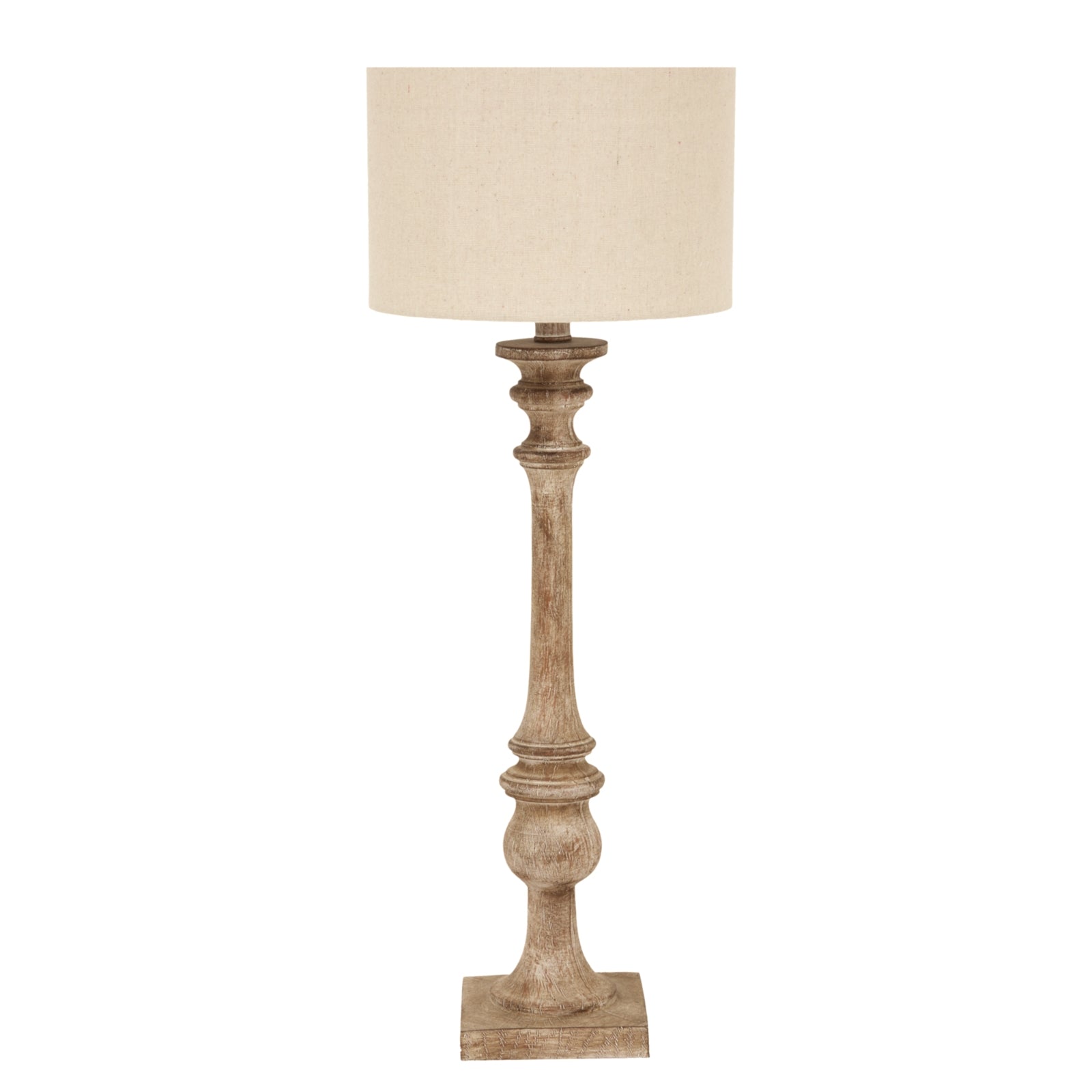Pallido Candlestick Table Lamp With Linen Shade Makur Interior
