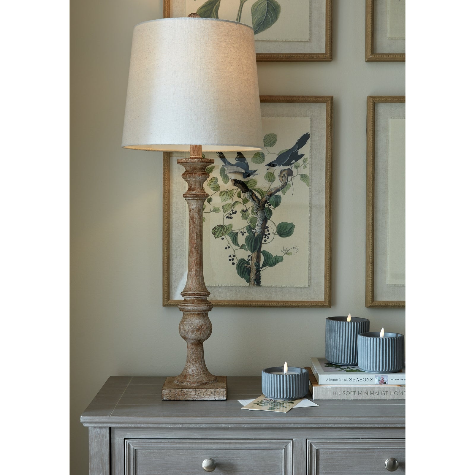 Pallido Candlestick Table Lamp With Linen Shade Makur Interior