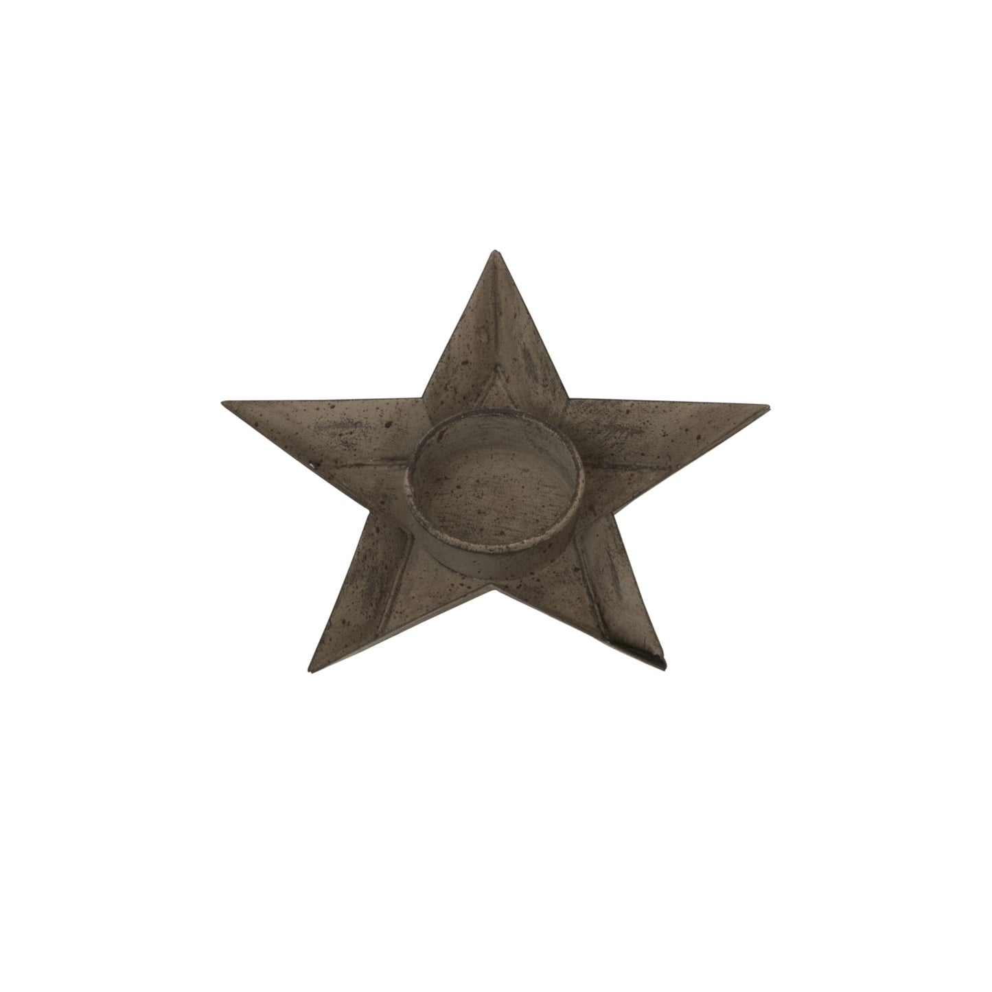 Rustic Metal Star Tealight With Glass Votive