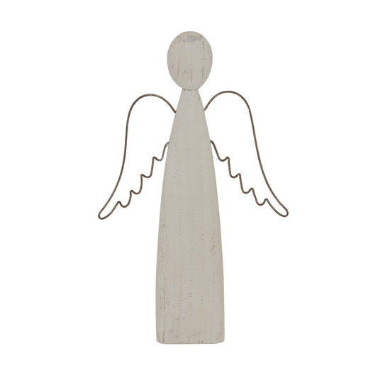 Large Whitewashed Rustic Standing Angel
