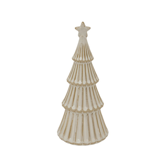 Medium Alora Ceramic Snowy Layered Tree With Star