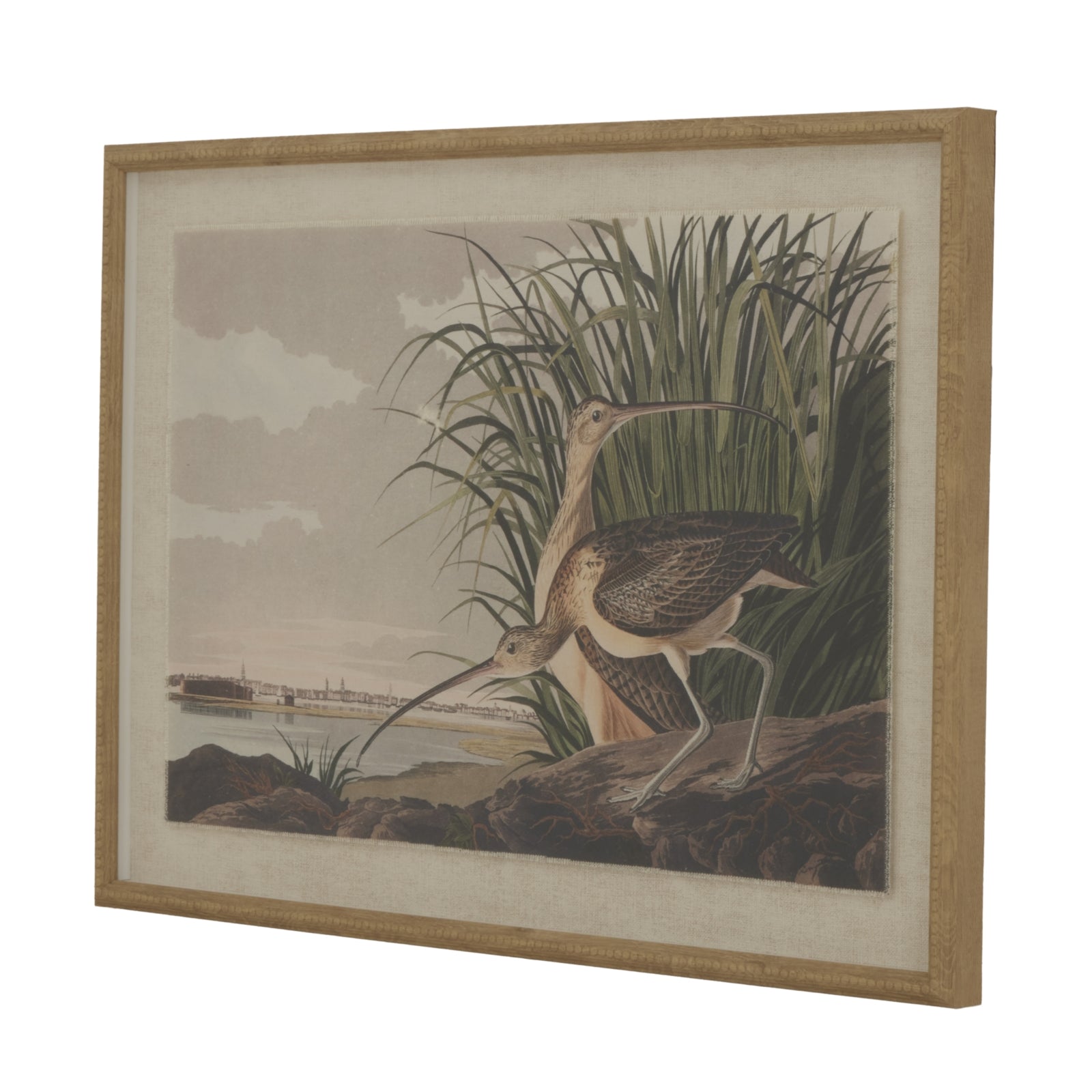 Flora & Fauna Collection Curlews On Linen In Beaded Frame Makur Interior